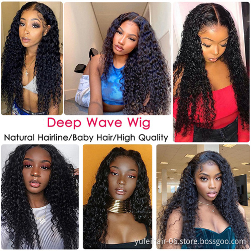 Cuticle Aligned Virgin Indian Hair Wig Raw Unprocessed Lace Frontal Wig Deep Wave Women Human Hair Lace Front Wigs
